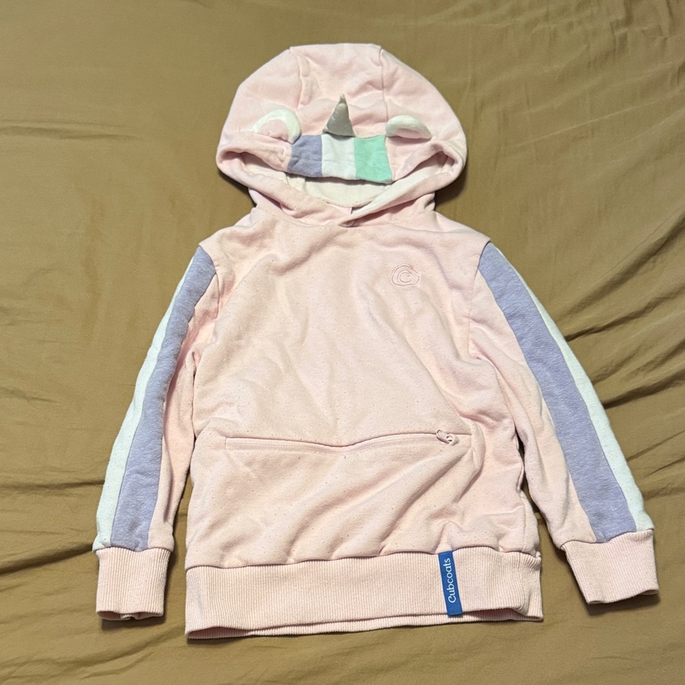 Cubcoats Uki the Unicorn Light Pink Hoodie - Size 4/5